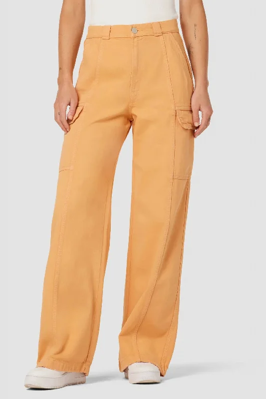 High-Rise Wide Leg Cargo Pant In Clay