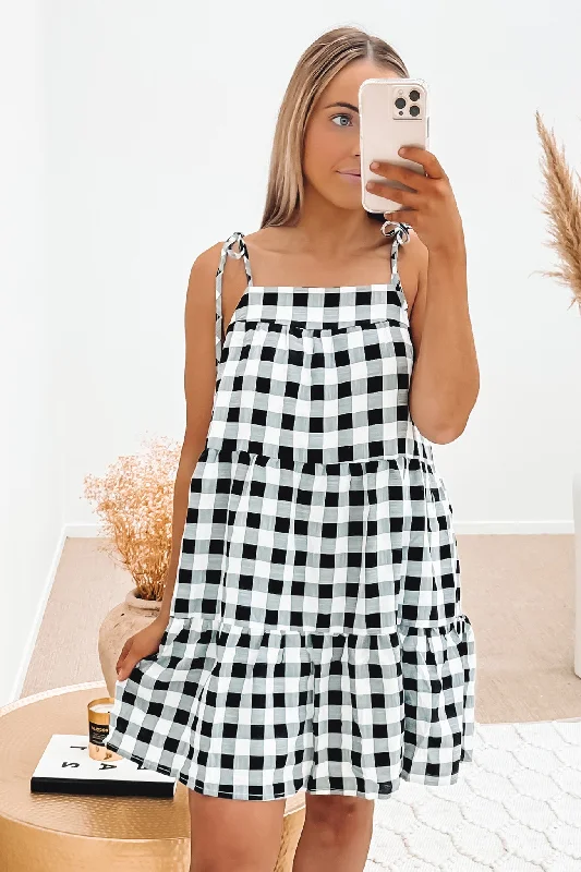 Judson Mini Dress Black White Check