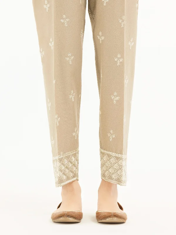 Embroidered Cambric Trousers(Pret)