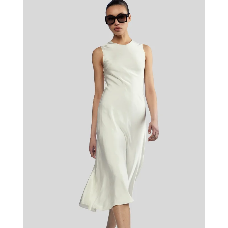 SILK BIAS SLEEVELESS DRESS