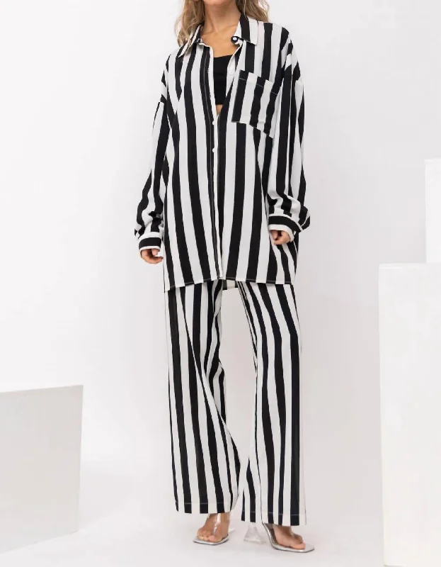 Striped Pant In Black And White