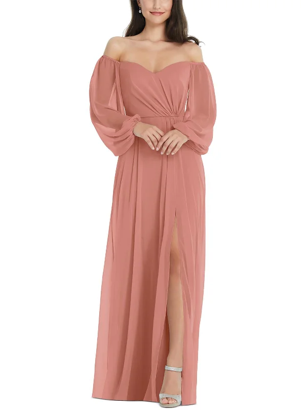 Womens Chiffon Long Evening Dress