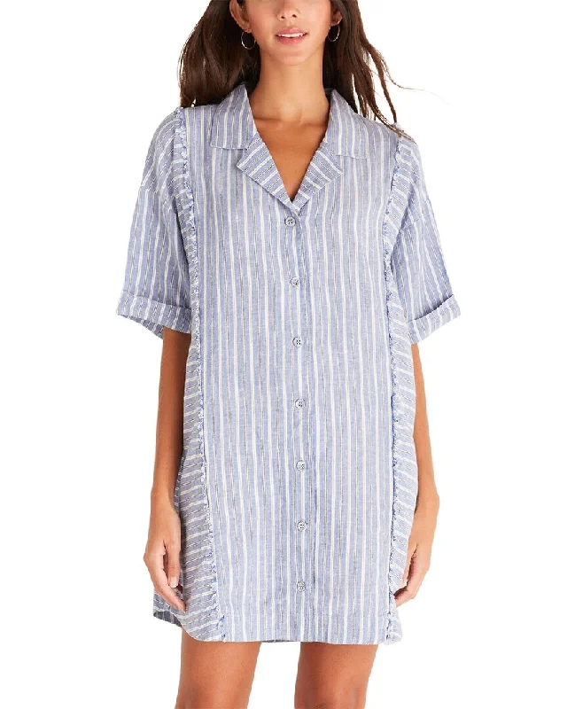 Z SUPPLY Jayden Striped Linen-Blend Dress