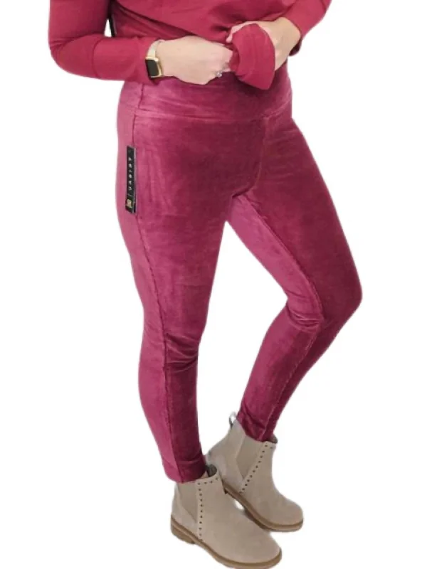 Corduroy Legging In Rubywine