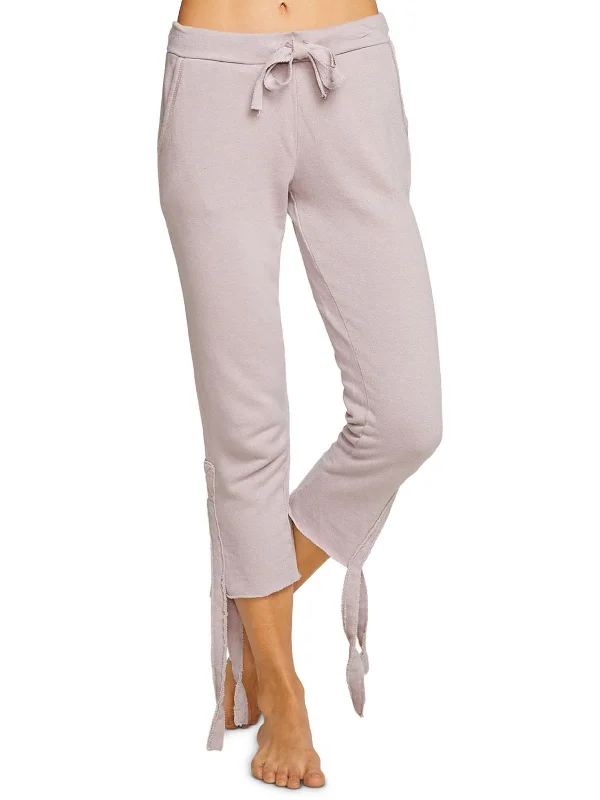 Womens Crop Side Tie Jogger Pants